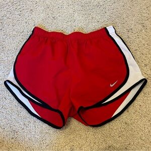 Nike Red and White Athletic Running Shorts